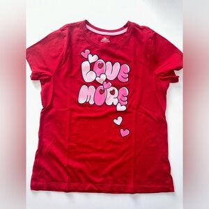 CELEBRATE Red Love More Hearts Short Sleeve Girls Valentines Day 14/16
